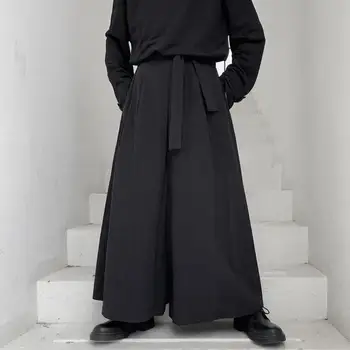 Шикарные весенние брюки Оверсайз, теплые нерегулярные весенние брюки Самурая в темном стиле
