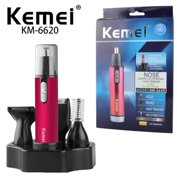 Электрический триммер для носа Kemei, триммер для волос, бритва KM-6620 4 в 1