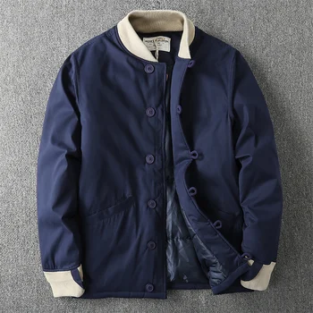 Японское винтажное Хлопчатобумажное пальто с бейсбольным воротником, мужская Зимняя новинка M43, Толстая уличная походная куртка для кемпинга, Кардиган, пальто