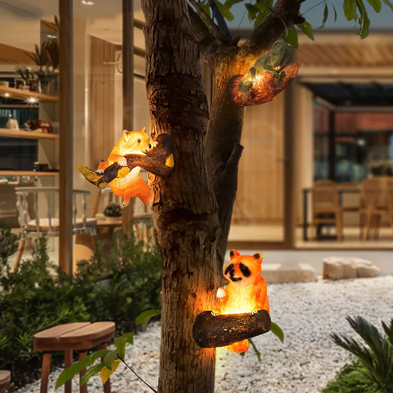 Уличные водонепроницаемые светильники для крыльца с животными, креативные лампы солнечной энергии из смолы, светильники для сада, украшения стен виллы, светодиодные светильники . ' - ' . 1