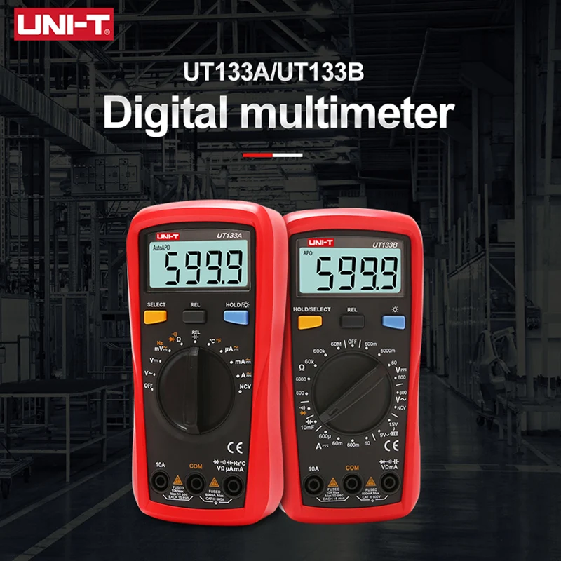 UNI-T UT133A UT133B Цифровой Мультиметр Профессиональный Тестер AC DC Измеритель Напряжения Амперметр Емкостемер Электрические Приборы . ' - ' . 1