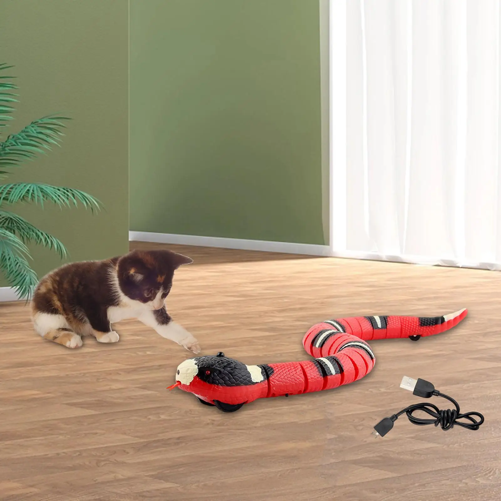 Умные чувствительные гусеницы для ползания змей Реалистичная игра для взаимодействия со змеей и кошкой для игрушек для домашних животных Интерактивные игрушки Подарок для мальчиков . ' - ' . 2