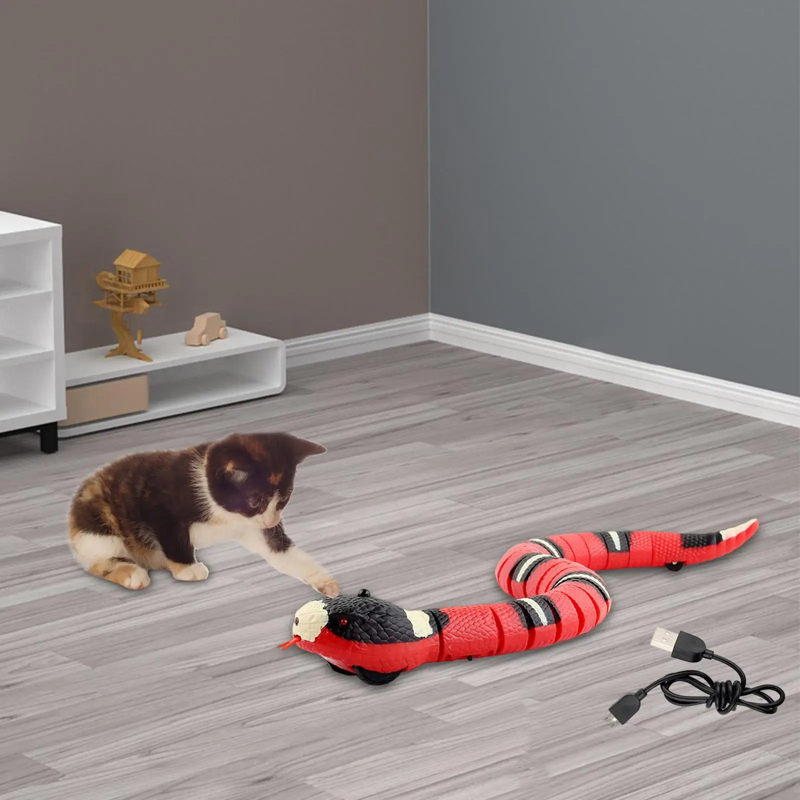 Умные чувствительные гусеницы для ползания змей Реалистичная игра для взаимодействия со змеей и кошкой для игрушек для домашних животных Интерактивные игрушки Подарок для мальчиков . ' - ' . 3