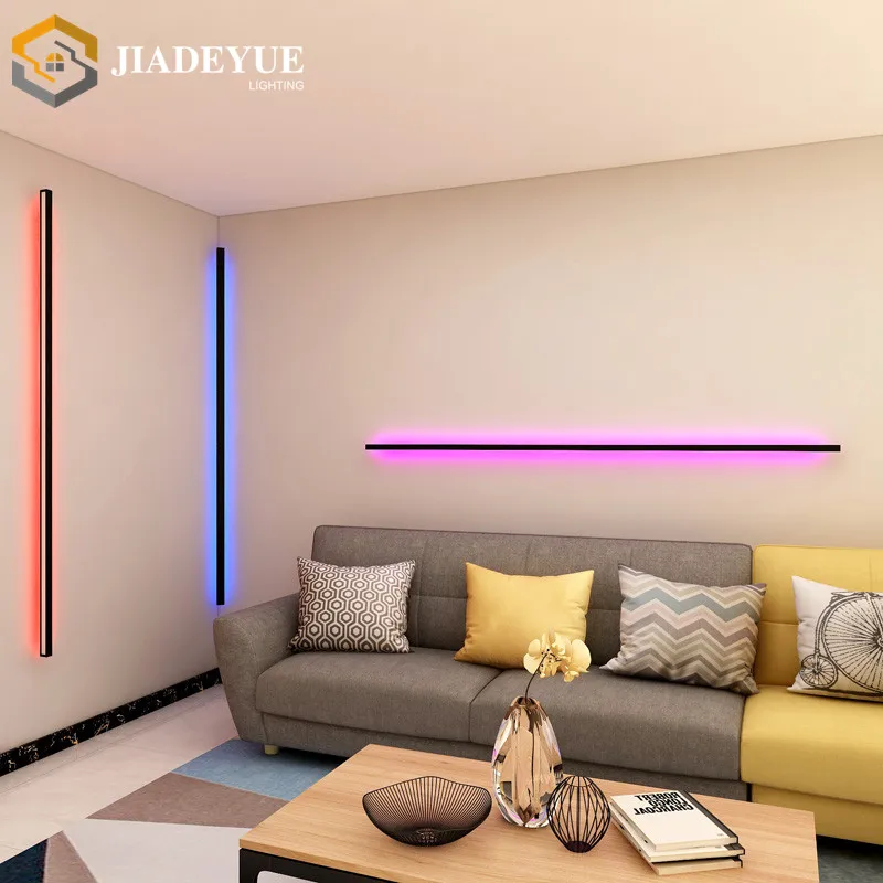 Современный длинный настенный светильник светодиодный цветной атмосферный светильник для спальни, гостиной, фоновой стены . ' - ' . 0