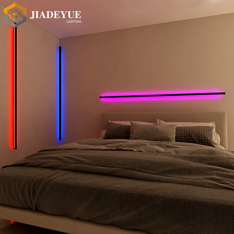 Современный длинный настенный светильник светодиодный цветной атмосферный светильник для спальни, гостиной, фоновой стены . ' - ' . 1