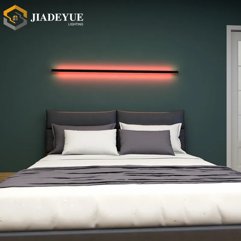 Современный длинный настенный светильник светодиодный цветной атмосферный светильник для спальни, гостиной, фоновой стены . ' - ' . 2