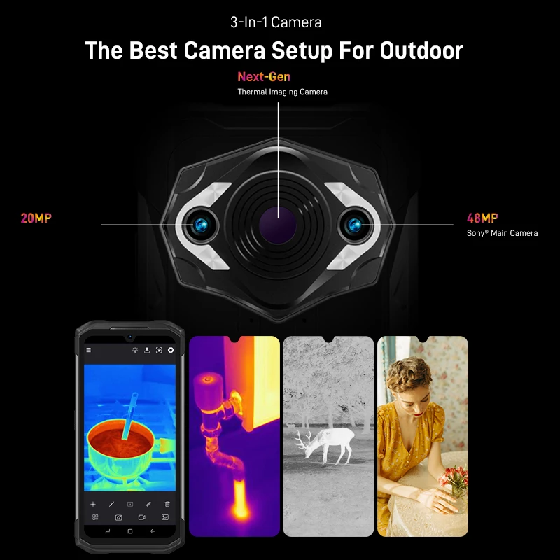 Оригинальный DOOGEE S98 Pro Прочный Телефон Тепловизор Камера Ночного Видения 8 ГБ + 256 ГБ 6000 мАч Аккумулятор Android 12 Helio G96 DOOGEE . ' - ' . 4