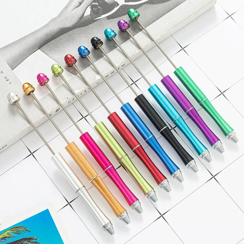 18 Шт. Металлические ручки с бисером для поделок, Многоцветная Металлическая ручка с бисером, шариковая ручка из бисера, Металлическая шариковая ручка для гостей, детские принадлежности . ' - ' . 0