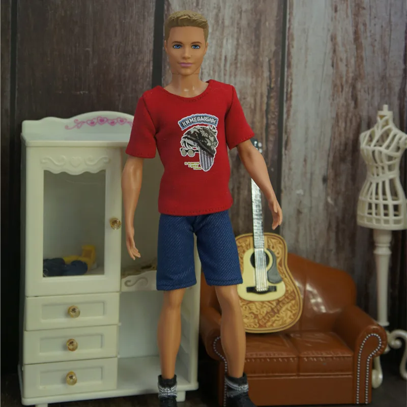 1 комплект, модная мужская кукольная одежда ручной работы, Брюки, футболка, повседневная одежда для куклы 32 см, аксессуары для куклы Кен . ' - ' . 1