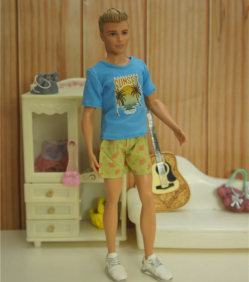 1 комплект, модная мужская кукольная одежда ручной работы, Брюки, футболка, повседневная одежда для куклы 32 см, аксессуары для куклы Кен . ' - ' . 2