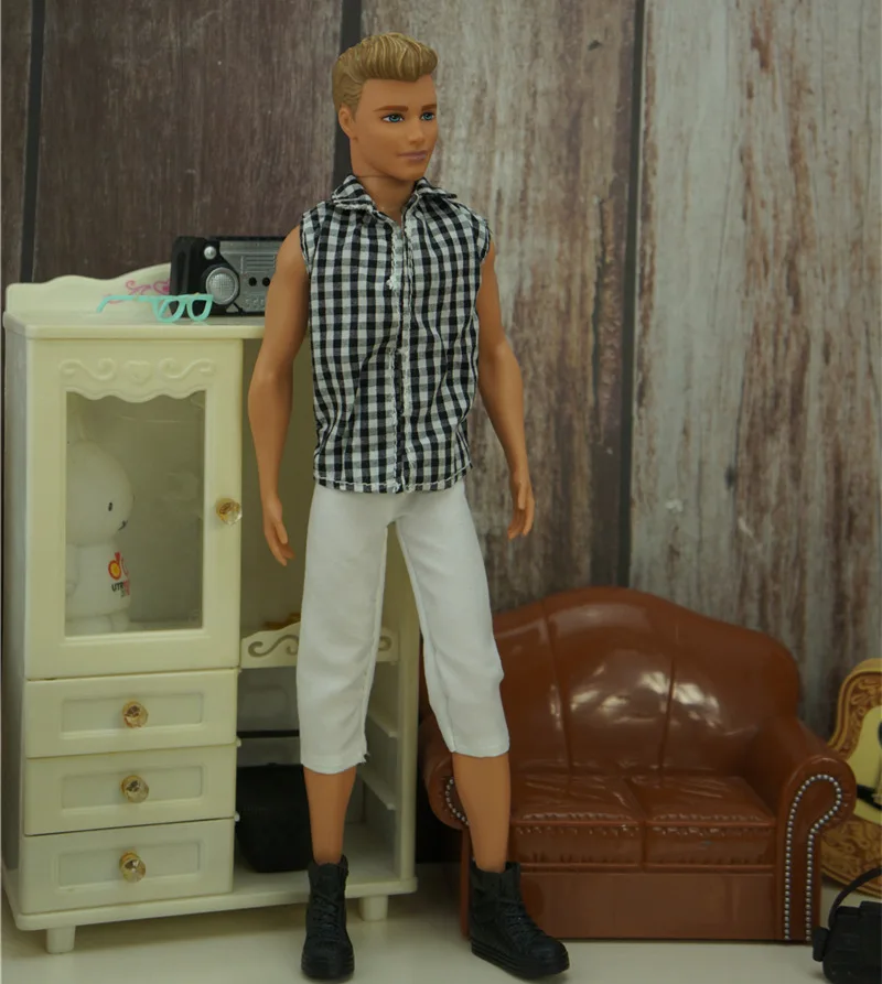 1 комплект, модная мужская кукольная одежда ручной работы, Брюки, футболка, повседневная одежда для куклы 32 см, аксессуары для куклы Кен . ' - ' . 3