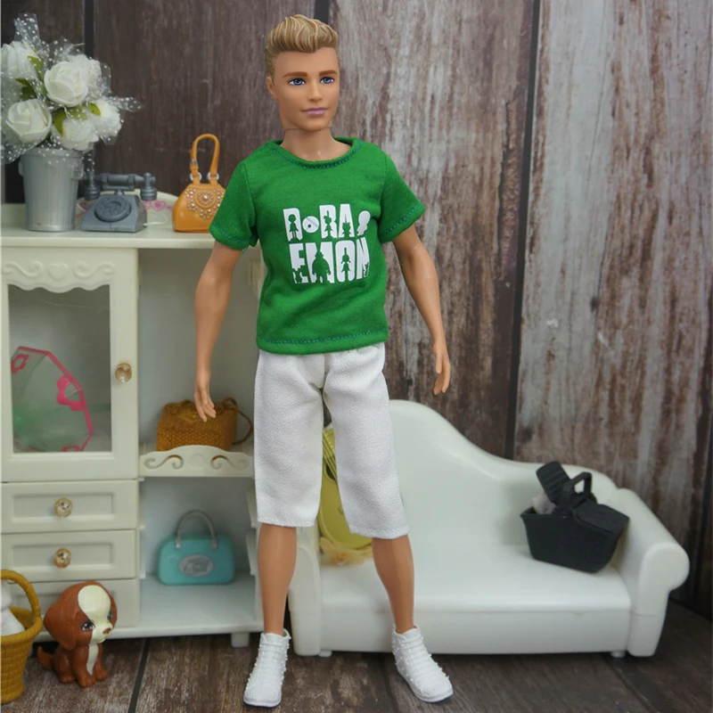 1 комплект, модная мужская кукольная одежда ручной работы, Брюки, футболка, повседневная одежда для куклы 32 см, аксессуары для куклы Кен . ' - ' . 4