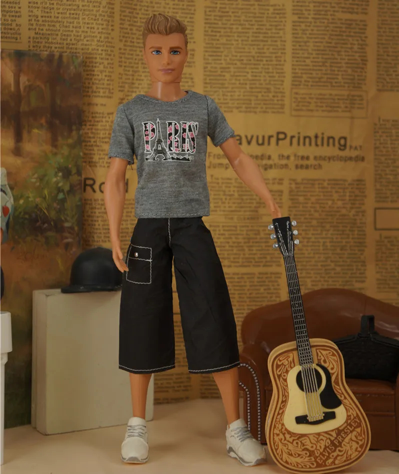 1 комплект, модная мужская кукольная одежда ручной работы, Брюки, футболка, повседневная одежда для куклы 32 см, аксессуары для куклы Кен . ' - ' . 5