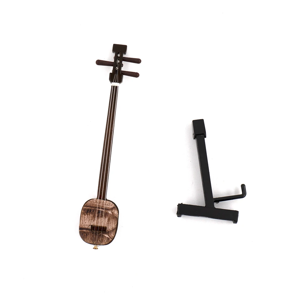 1 шт. миниатюрная китайская модель Sanxian с подставкой и чехлом, мини музыкальный инструмент, кукольный домик, фигурка, аксессуары bjd . ' - ' . 5
